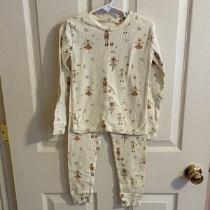 Rylee + Cru Cream Pajama Set with Ballet Design